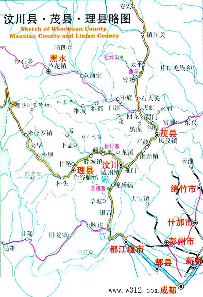 汶川地图